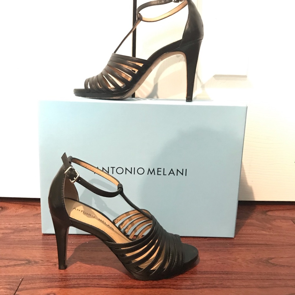 Black t-strap Antonio melani high heels